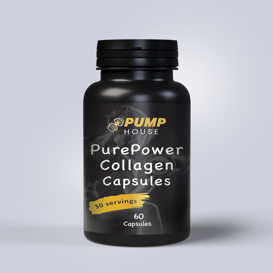 Pump House Collagen 400mg capsules pot, front of pack