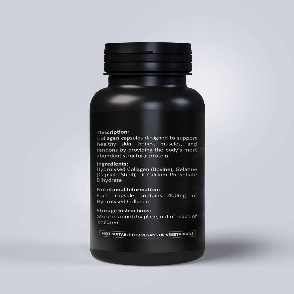 Pump House Collagen 400mg capsules pot, alternative view